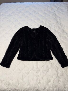 SPI 25 Genuine Knitted Rabbit Fur Cropped Cardigan / Jacket